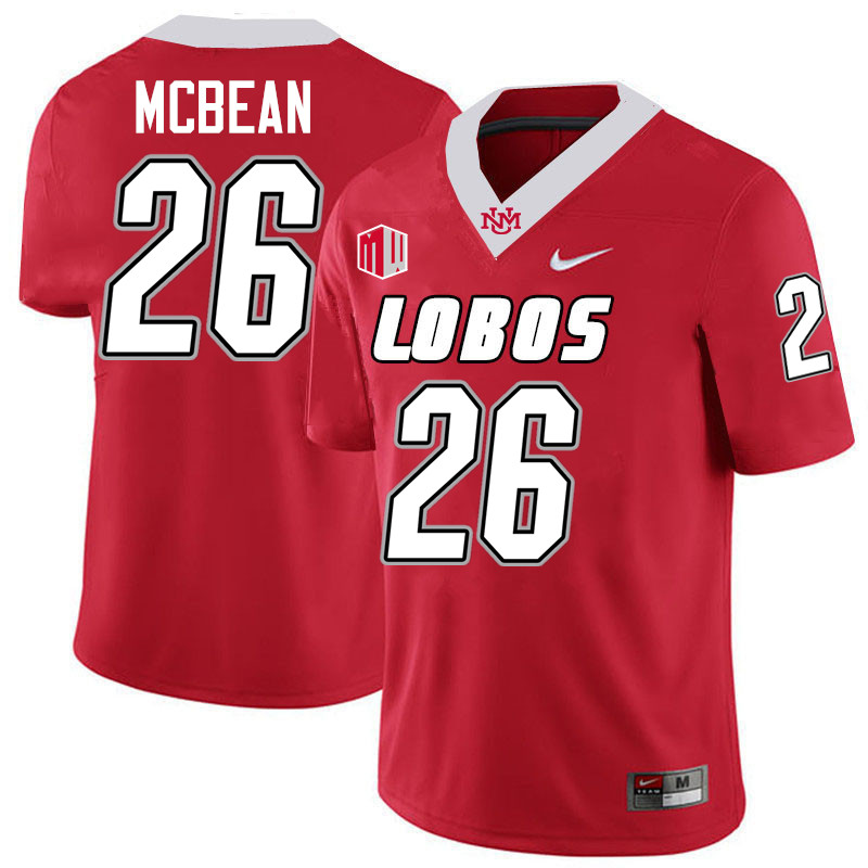 CJ McBean UNM Lobos Jersey,New Mexico Lobos Football Jersey,Uniforms-Red
